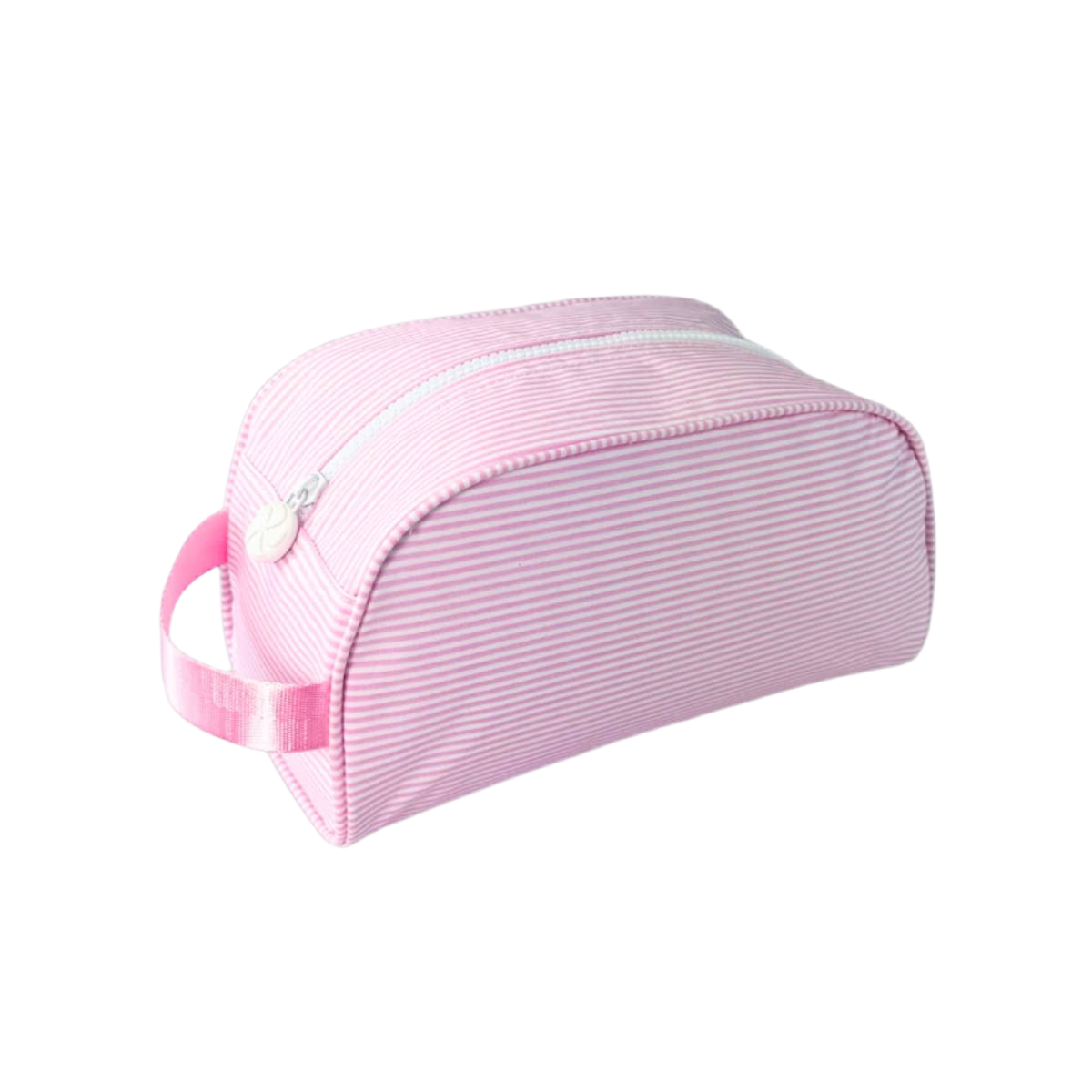 Travel Pouch | Glossy Pink Preppy Stripe