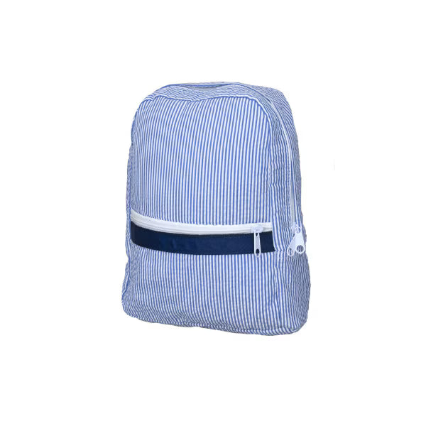 Mini Backpack | Navy Seersucker