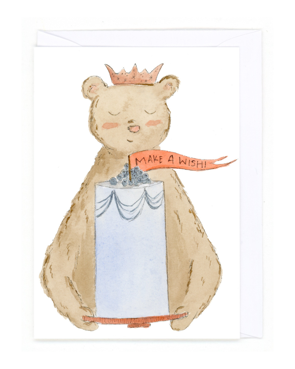 Greeting Card | Bear's Blueberry Birthday Cake