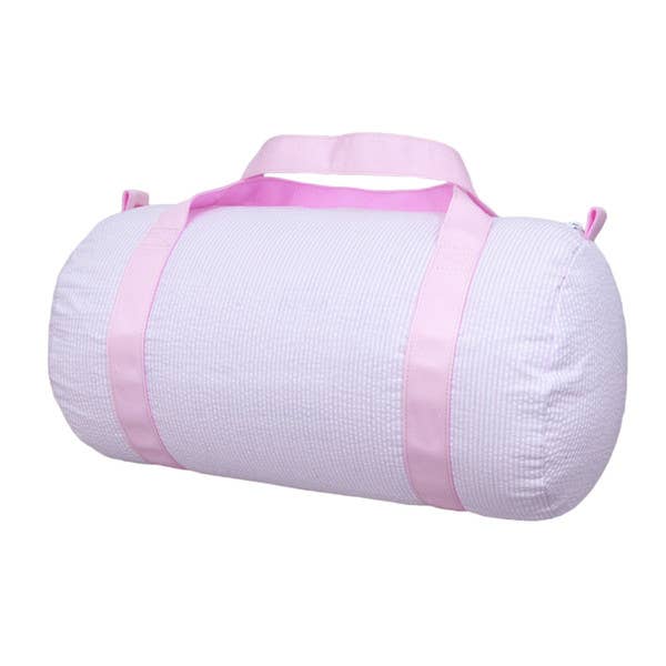 Medium Duffel | Pink Seersucker