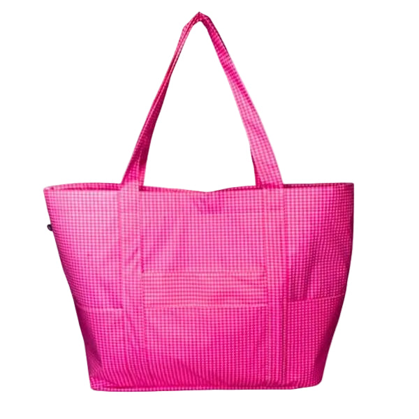 Big Mama Tote | Glossy Neon Pink Gingham