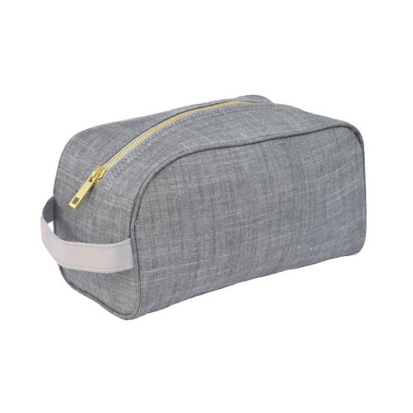 Travel Pouch | Grey Chambray