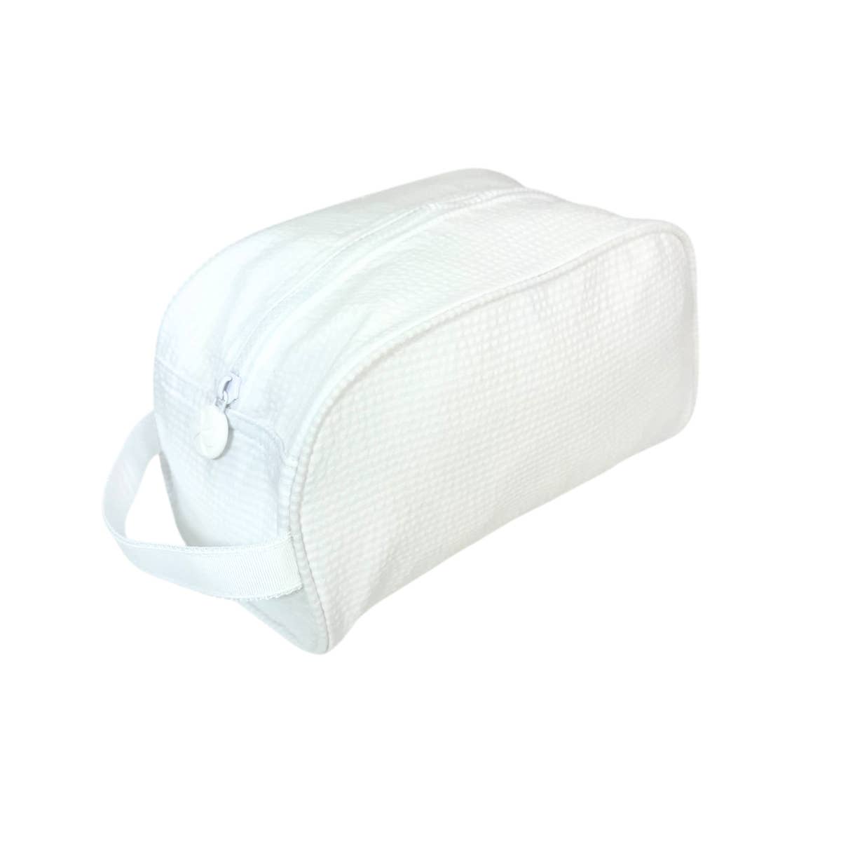 Travel Pouch | White Seersucker