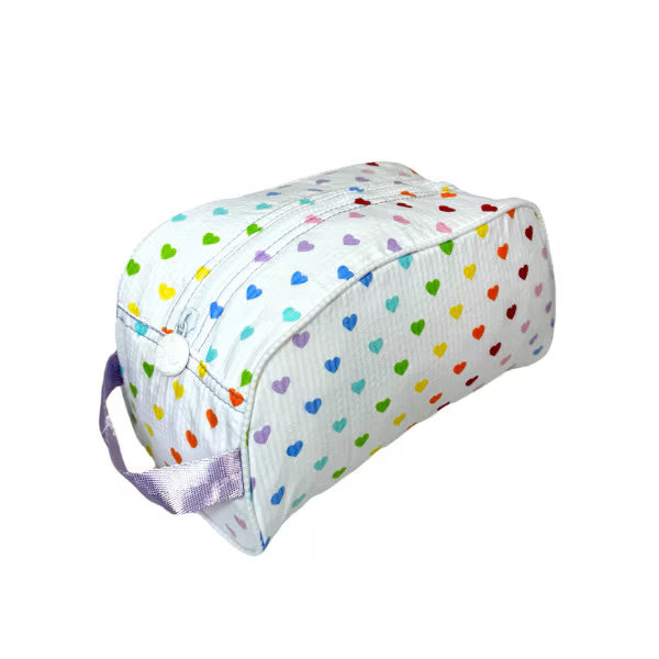 Travel Pouch | Tiny Hearts Seersucker