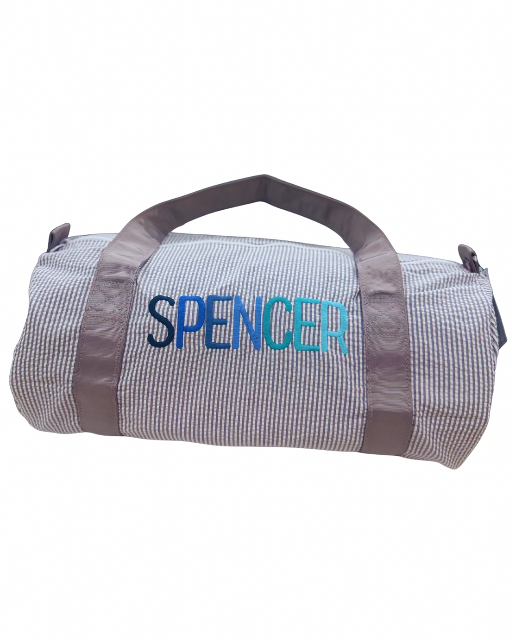 Medium Duffel | Grey Seersucker