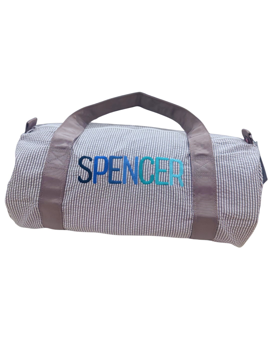 Medium Duffel | Grey Seersucker