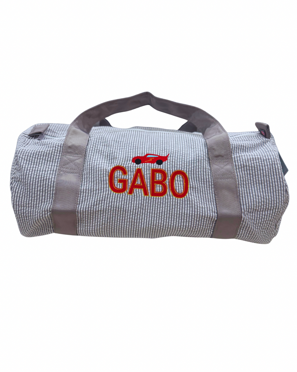 Medium Duffel | Grey Seersucker