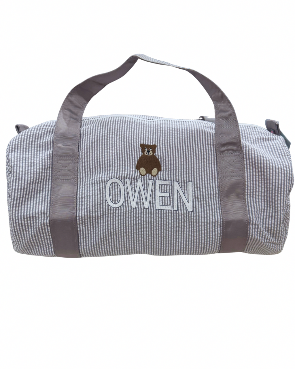 Medium Duffel | Grey Seersucker