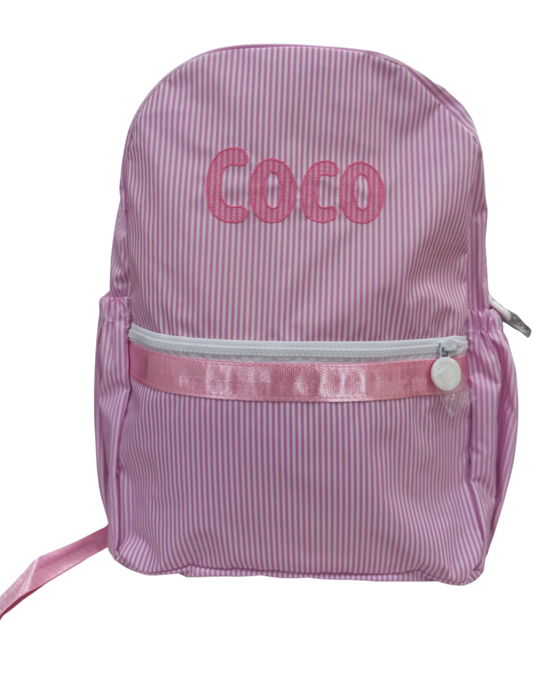 Backpack | Glossy Pink Preppy Stripe