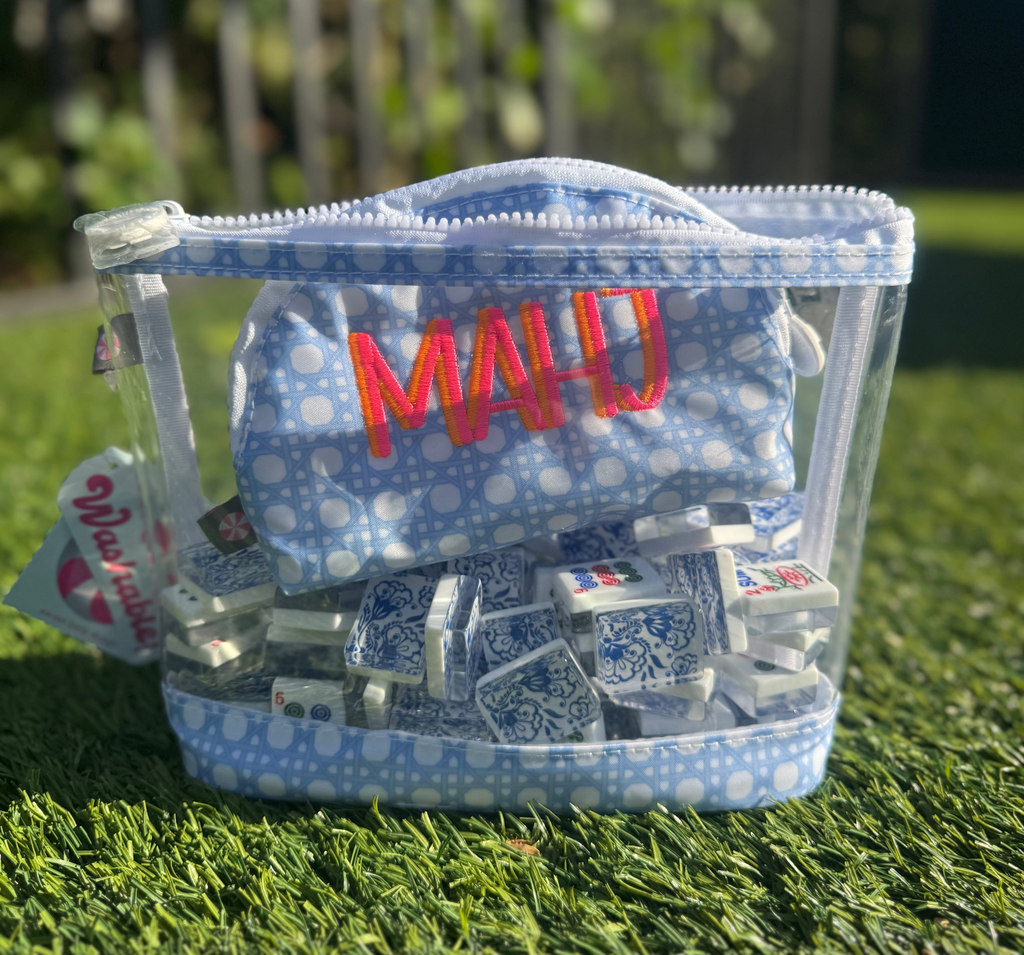 Jet Set Pouch | Glossy Baby Blue Bungalow