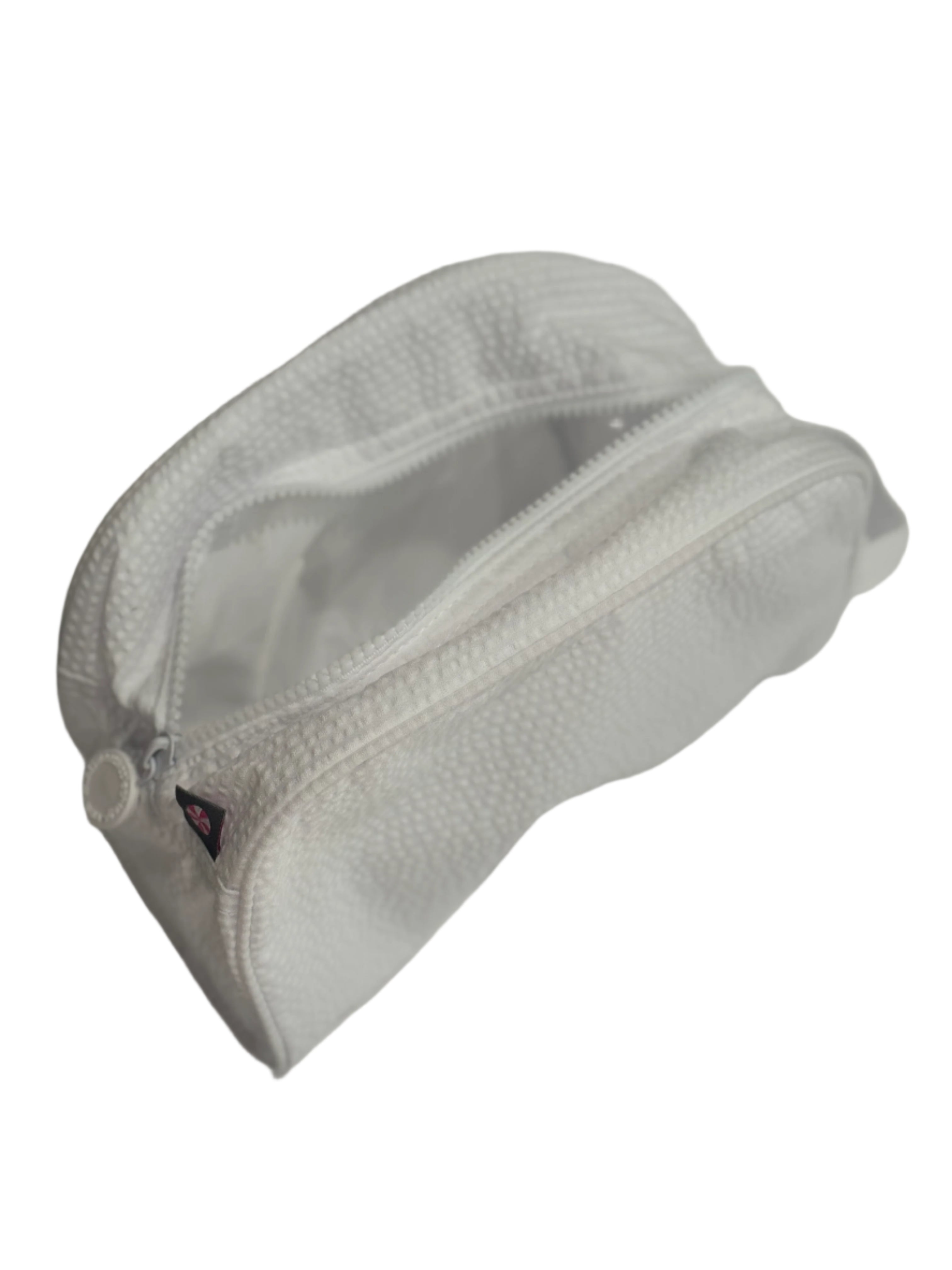 Travel Pouch | White Seersucker