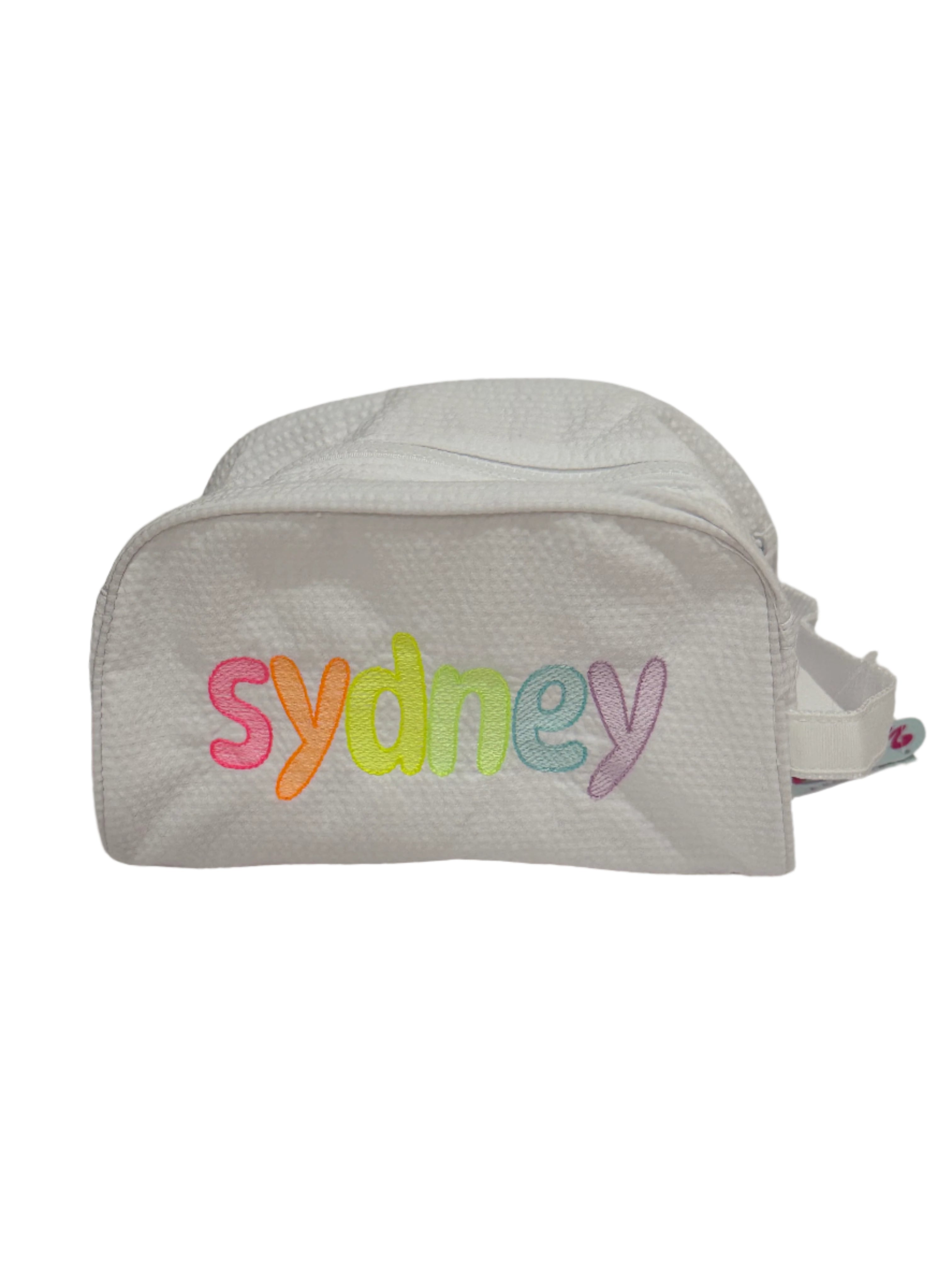 Travel Pouch | White Seersucker