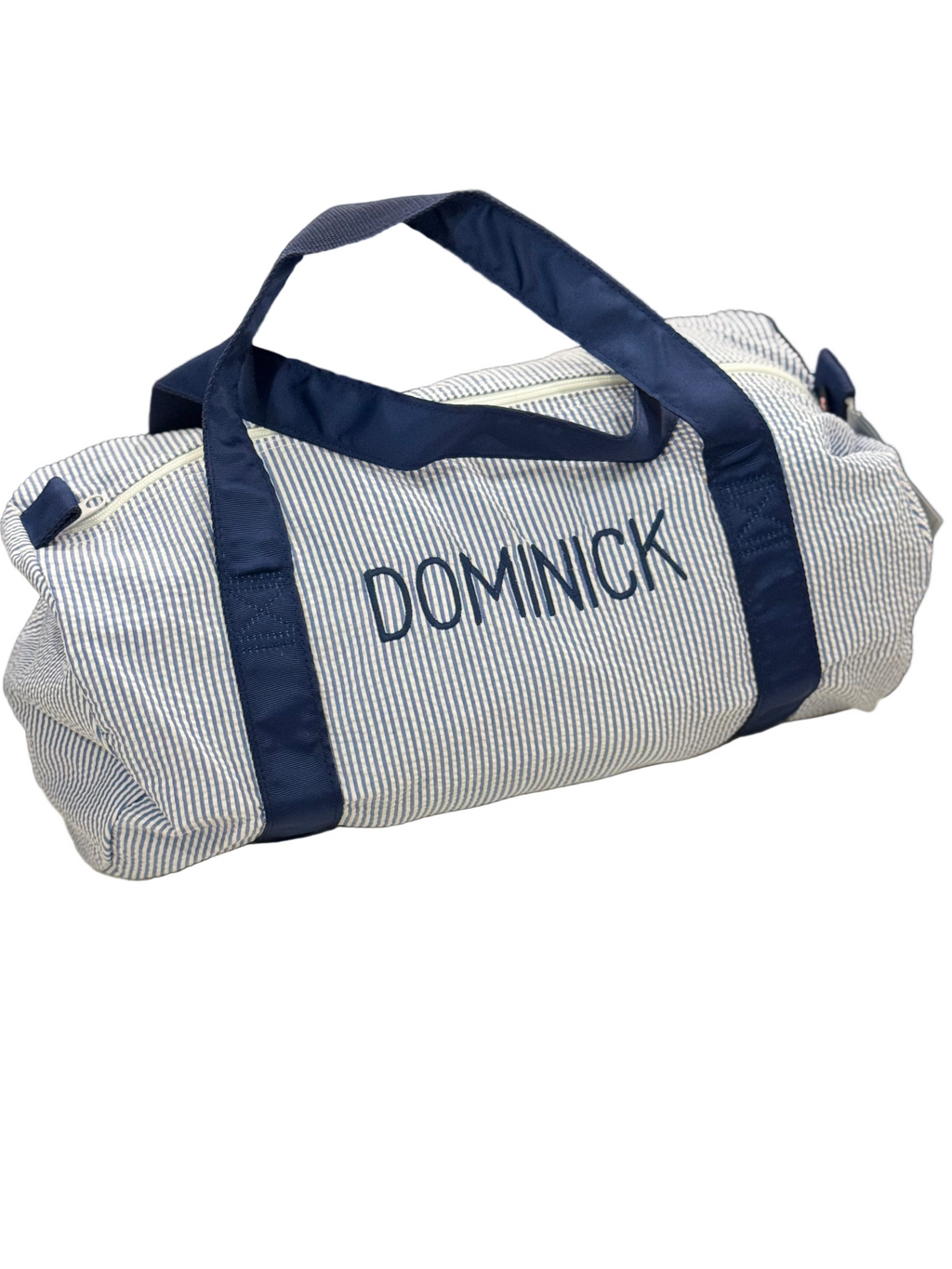 Medium Duffel | Navy Seersucker