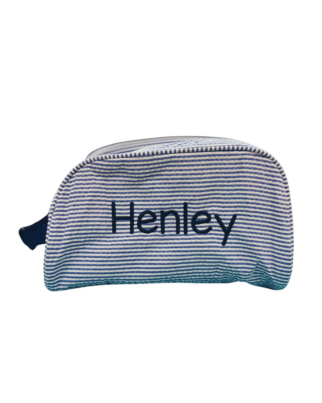 Travel Pouch | Navy Seersucker