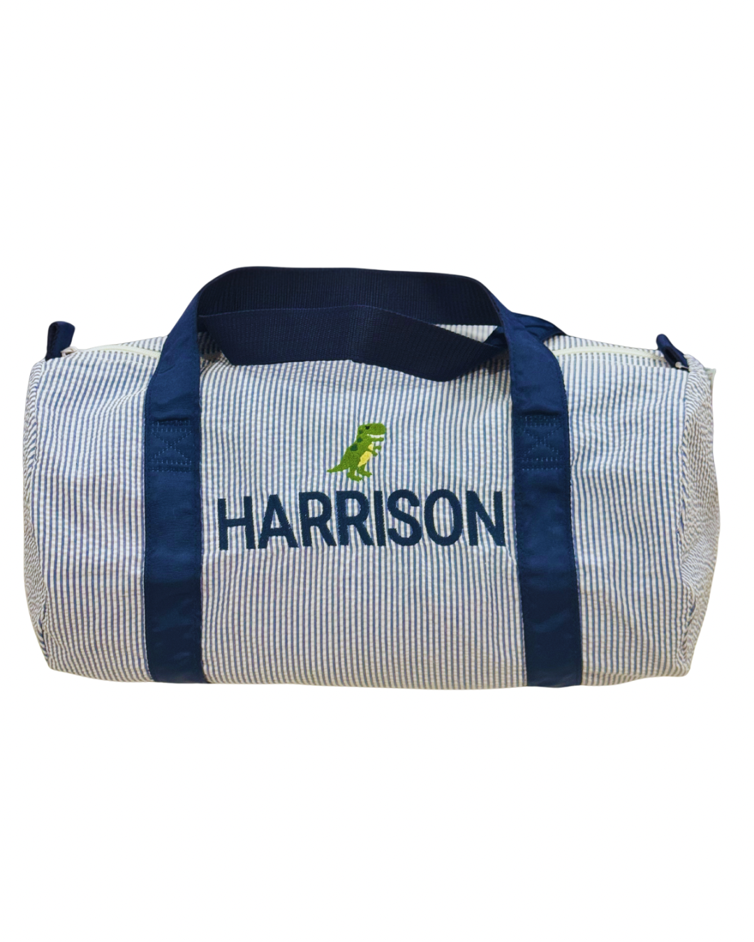 Medium Duffel | Navy Seersucker