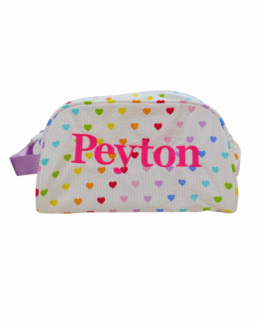 Travel Pouch | Tiny Hearts Seersucker