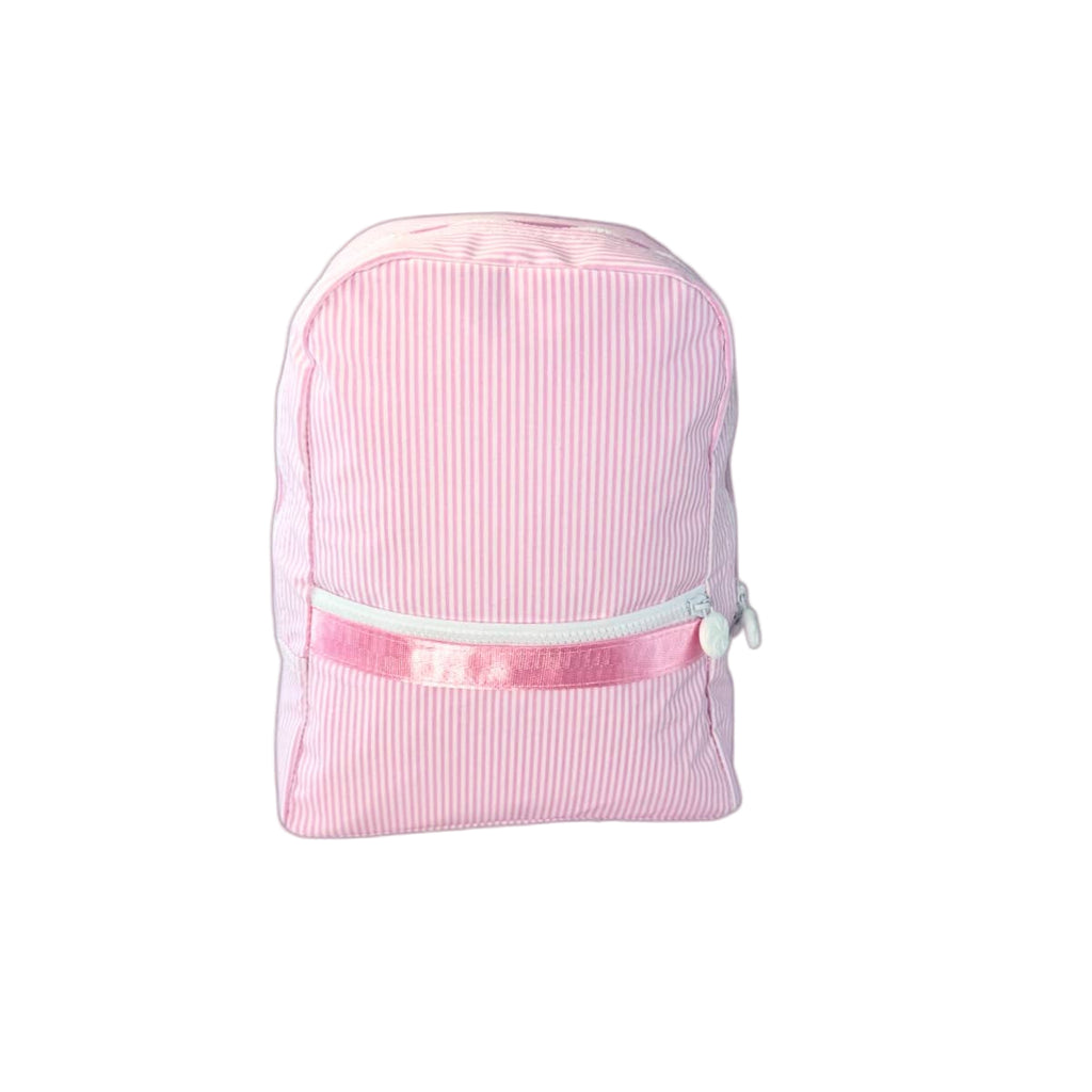 Mini Backpack | Glossy Pink Preppy Stripe