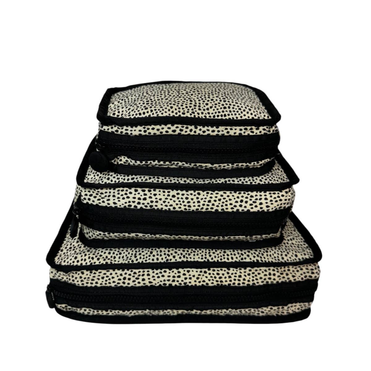 Stacking Pouch Set | Cheetah Seersucker