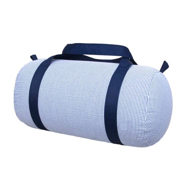 Medium Duffel | Navy Seersucker