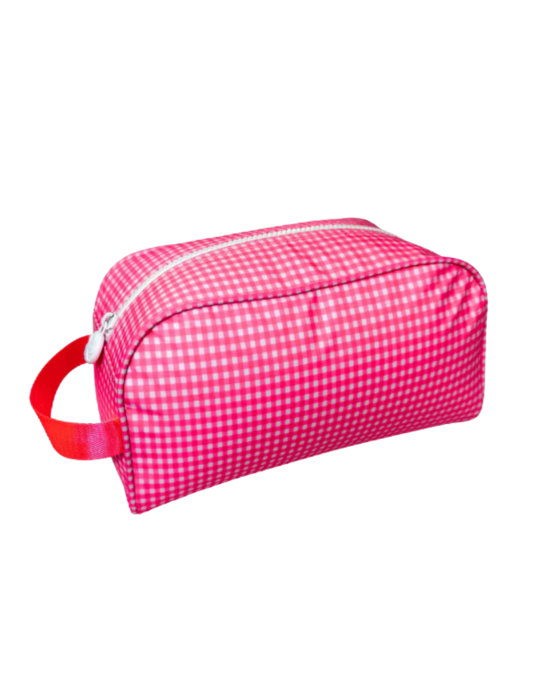 Travel Pouch | Glossy Neon Pink Gingham